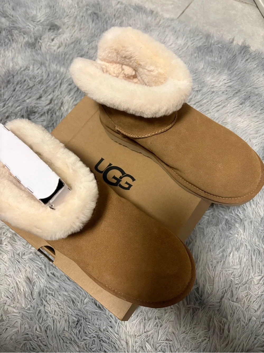 UGG Women's Chestnut Suede Shearling-Lined Slip-On Boots